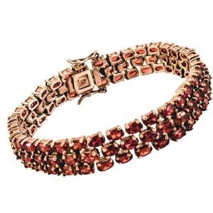 Dee Berkley Sterling Red Garnet Triple Row Tennis Bracelet